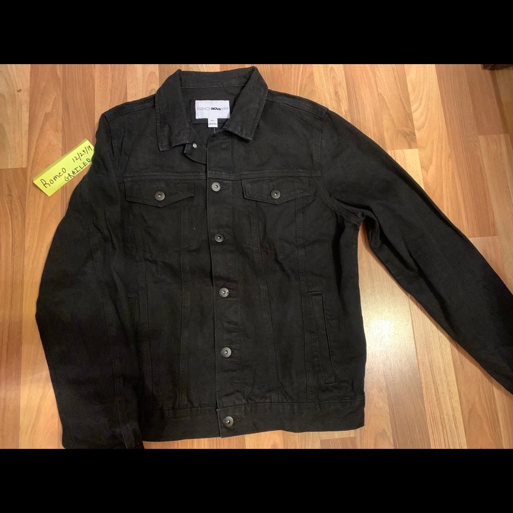 Black denim jacket XL